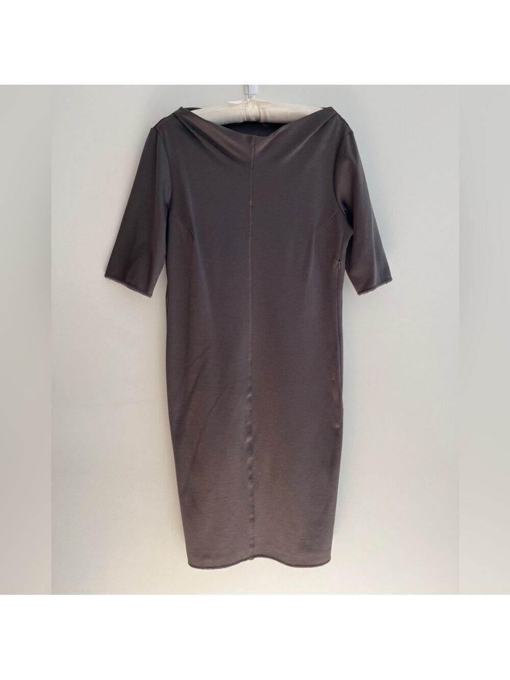 MARELLA Boat Neck Dress Jersey Wool Blend Classic Neutral Elegant Minimalist - Picture 6 of 17